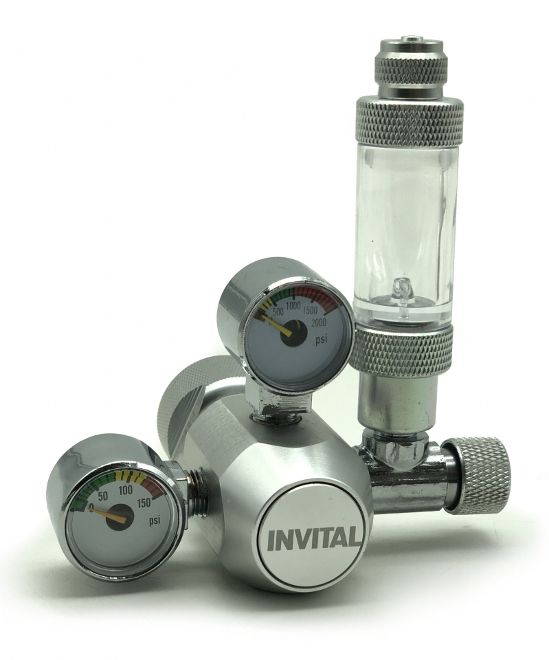 INVITAL CO2 redukční ventil s počítadlem bez nočního vypínání